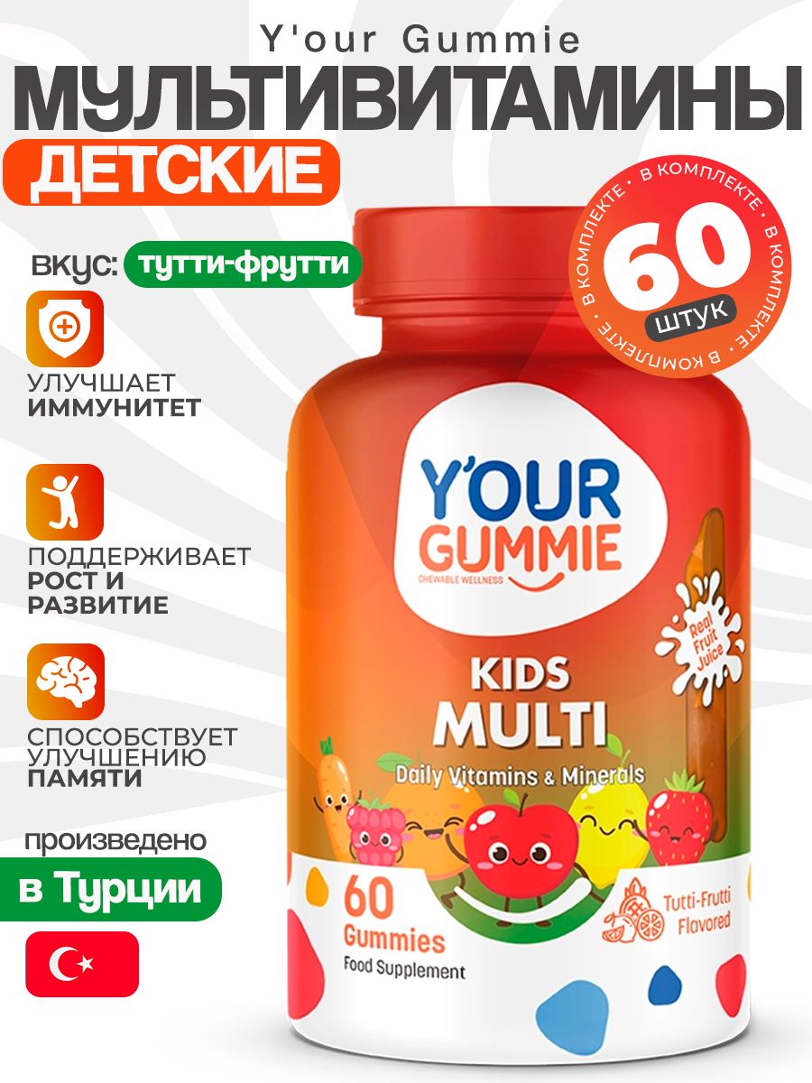 YOUR GUMMIE Children's Multivitamin Gummies, 60 Count