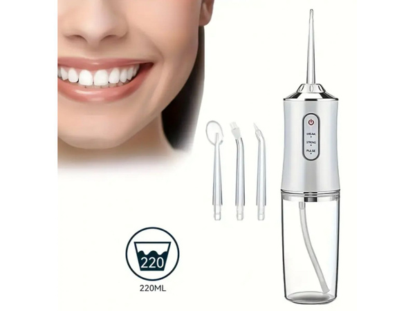 Oral Irrigator with 4 Nozzles, White