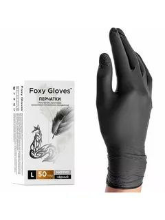 Foxy Gloves Nitrile/Vinyl Black Gloves, Size M (1000 ct / 500 Pairs)
