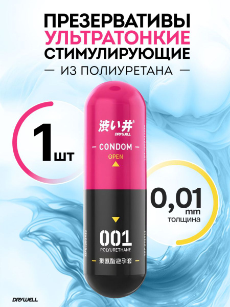 Drywell Ultra-Thin 0.01mm Polyurethane Condoms with Warming Silicone Lube