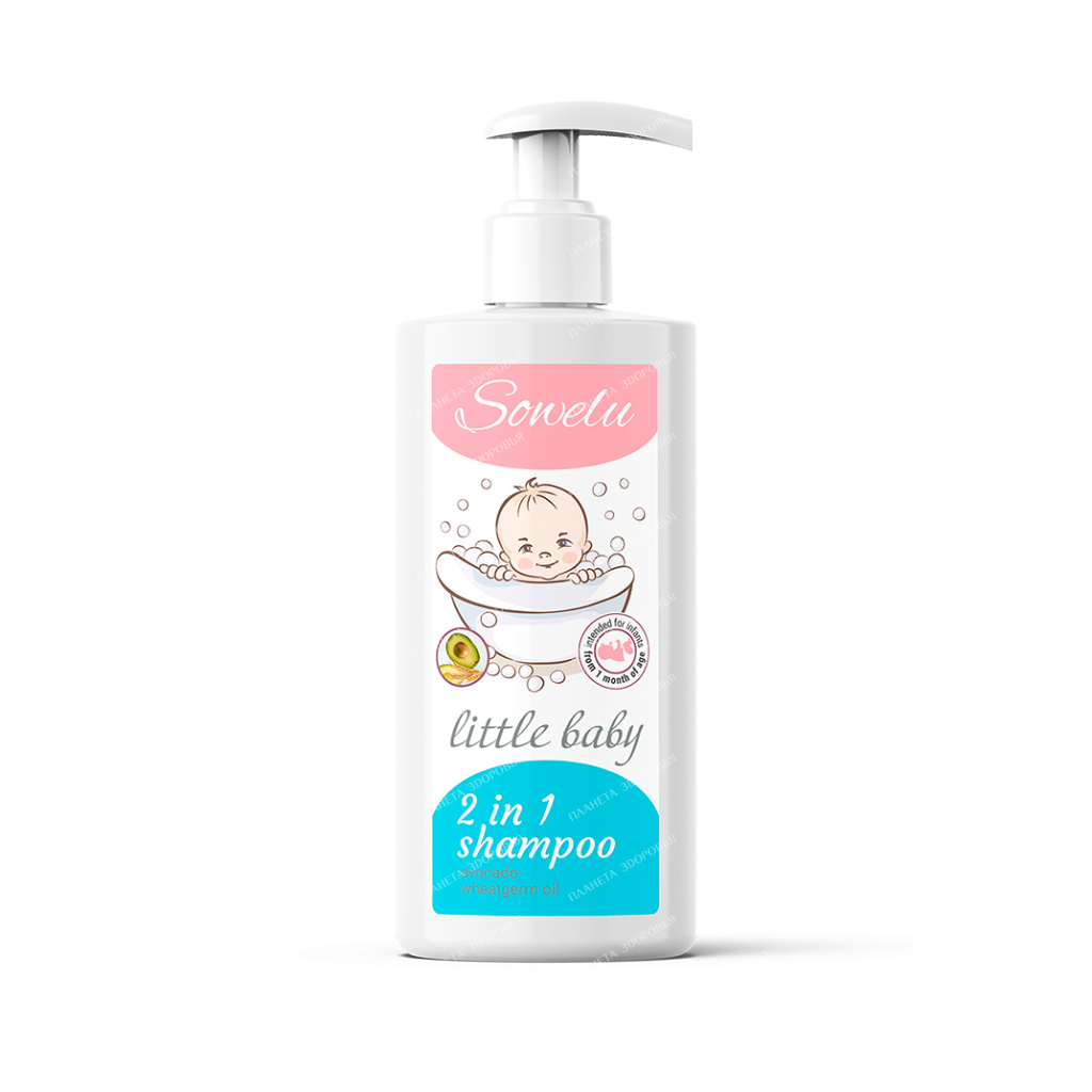 Sowelu little baby Shampoo 2 in 1 for children with avocado and wheat germ oil, 300 ml