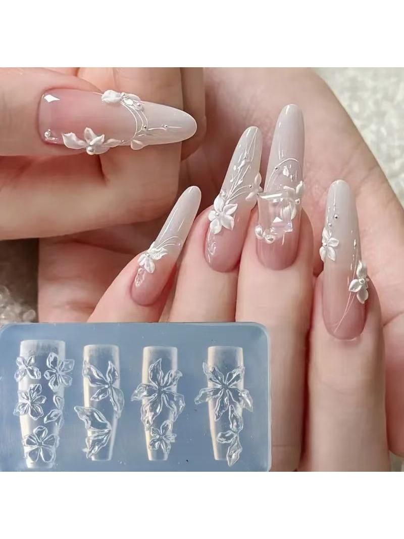 Silicone Nail Mold with Floral Patterns
