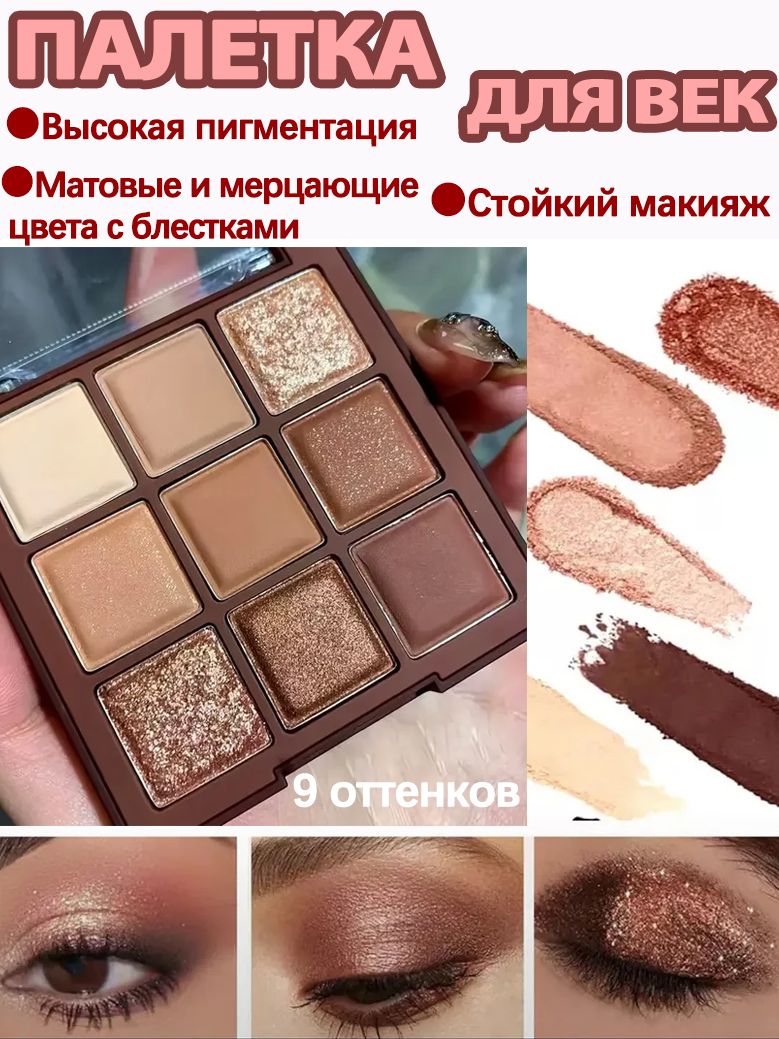 Chocolate Brown 9-Shade Eyeshadow Palette