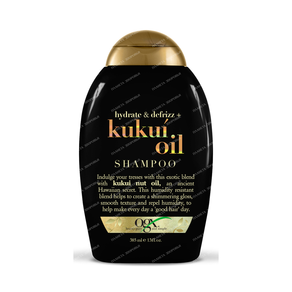 OGX Shampoo for moisturizing and smoothing hair with Hawaiian nut oil (Kukui), 385 ml