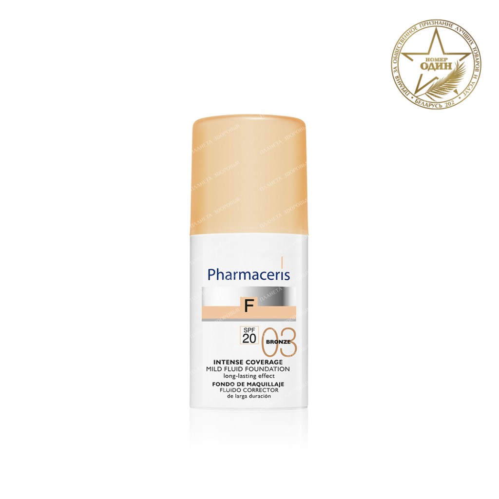 Pharmaceris F Gentle Foundation Fluid SPF 20 (Tone: 03 Bronze), 30 ml