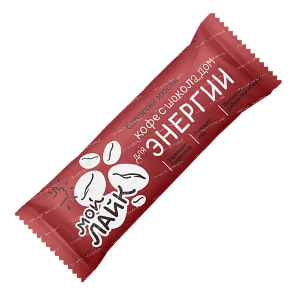 Muesli bar "Coffee with chocolate for energy". Packing 25 g