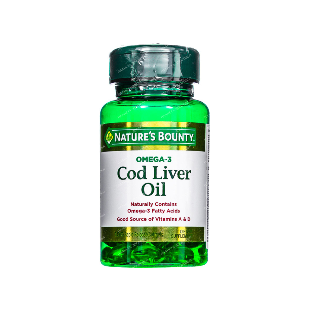 Norwegian cod liver oil, dietary supplement capsules №100
