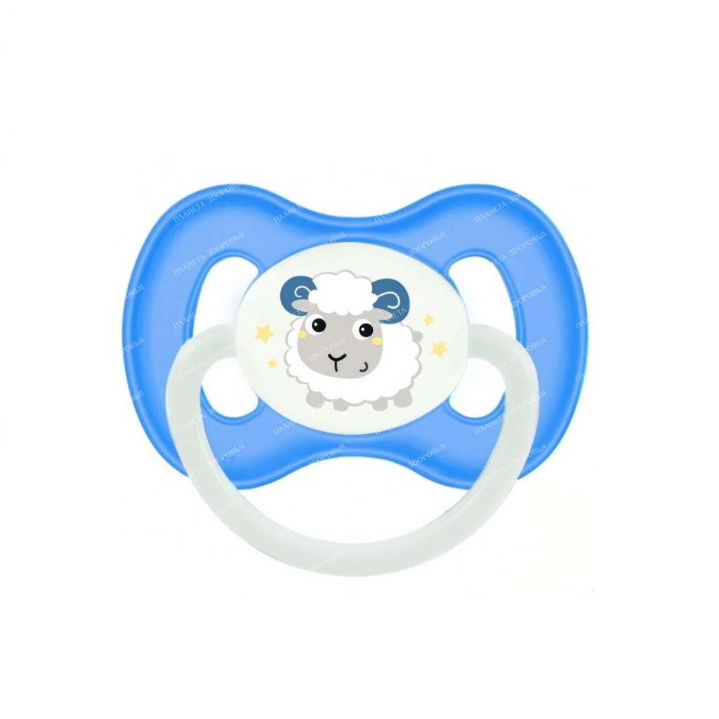 Canpol babies Latex pacifier (round 0-6 months with luminous ring) 23/277 (blue)