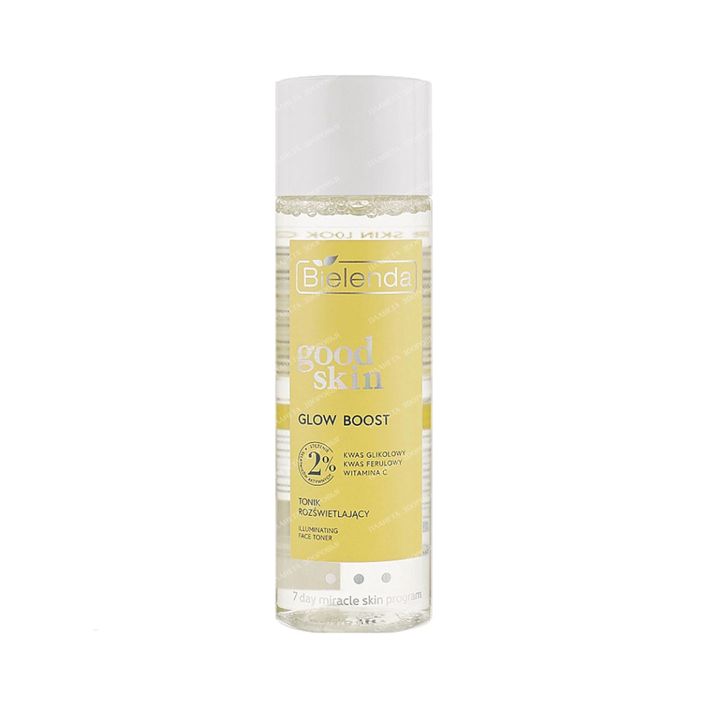 BIELENDA GOOD SKIN GLOW BOOST Toner with Glycolic Acid, Vitamin C and Ferulic Acid, 200 ml