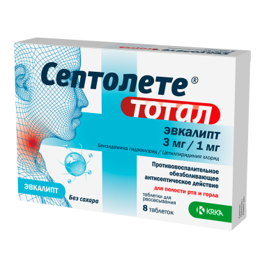 Septolete Total Eucalyptus Lozenges 3mg/1mg, 24 Tablets