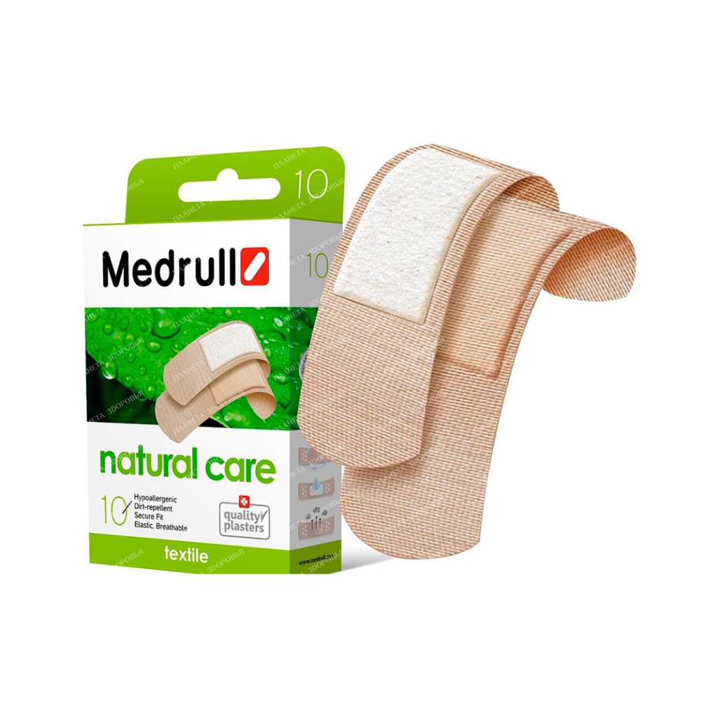 Plasters Medrull "Natural Care" №10 (19x72mm-6 pcs, 25x72mm-4 pcs)