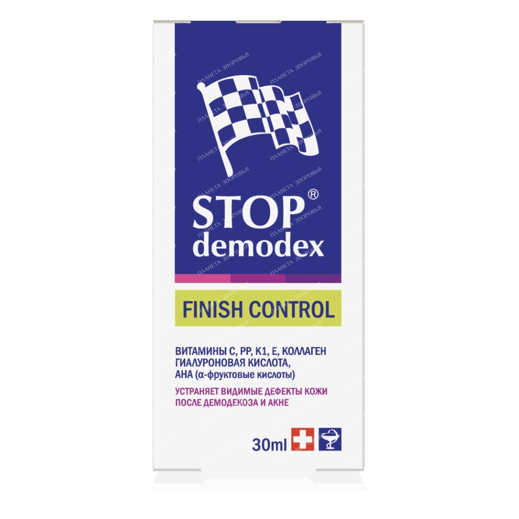 Stop demodex face gel Finish control, 30ml.
