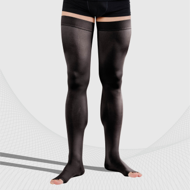 Tonus Elast 0403 LUX Open Toe Compression Stockings Class II Black Size 5 Height 2