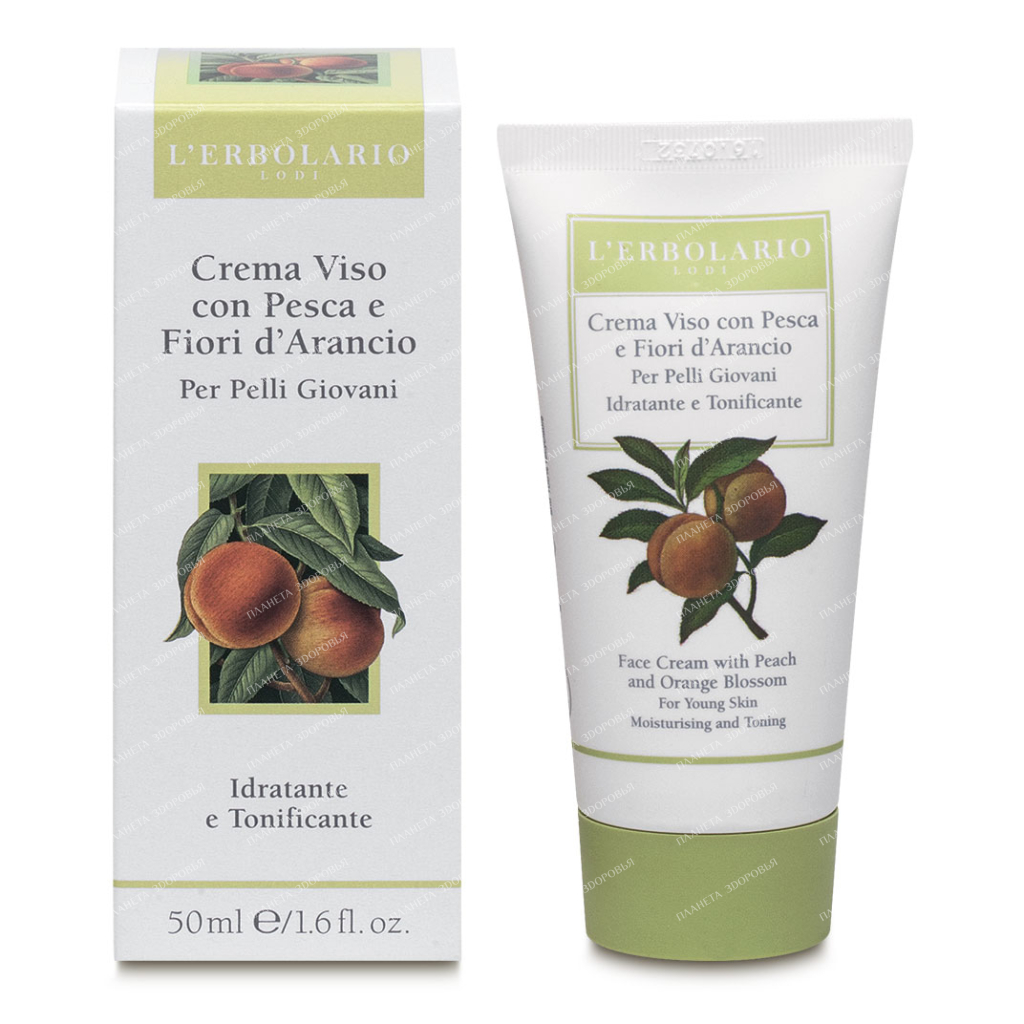 L'Erbolario Face Cream with Peach and Orange Blossom for Young Skin 50 ml