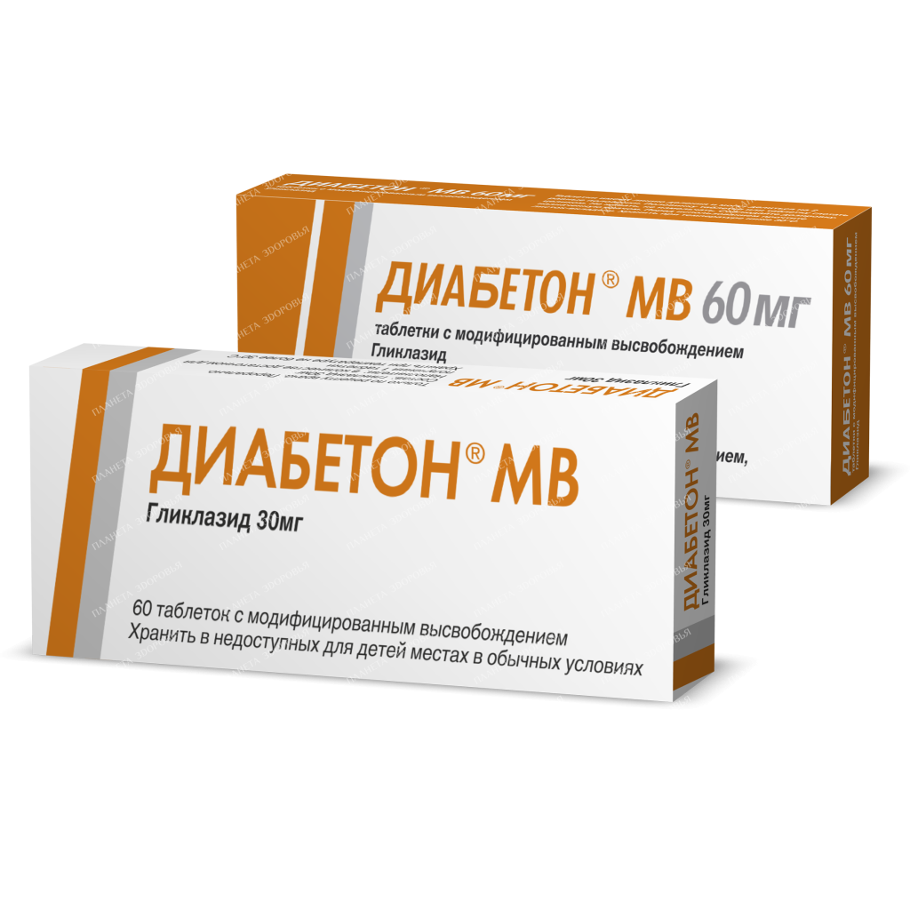 Diabeton MB modified release tablets 60mg №15x4