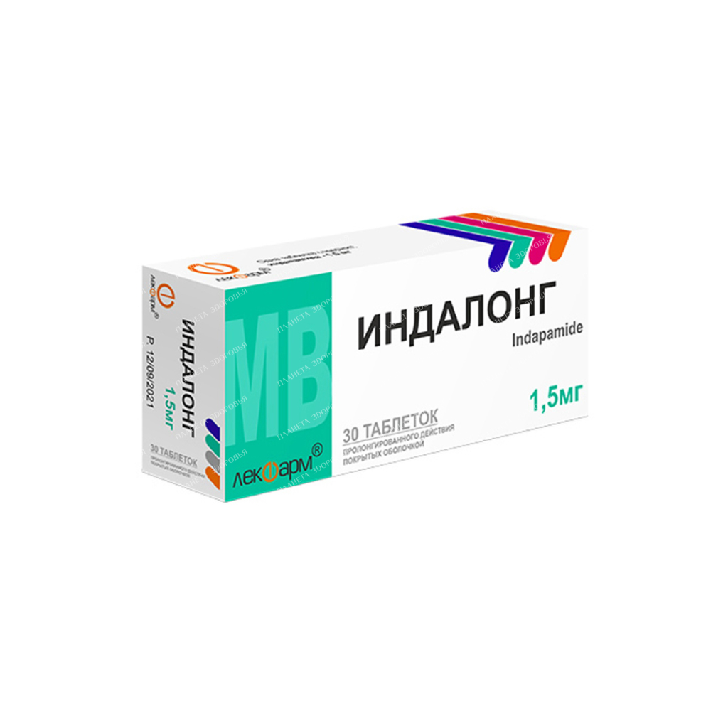 Indalong tablets of prolonged action p / o 1.5 mg №10x3