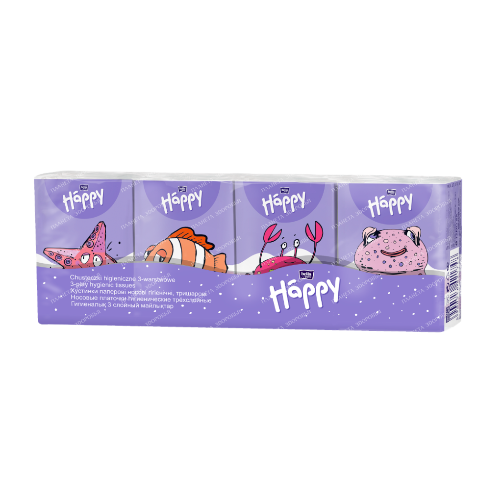 Bella Baby Happy Three-layer paper hygienic handkerchiefs, 9 pcs
