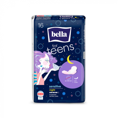 Bella for Teens Sensitive Night Sanitary Pads 16 Pack 16 Count
