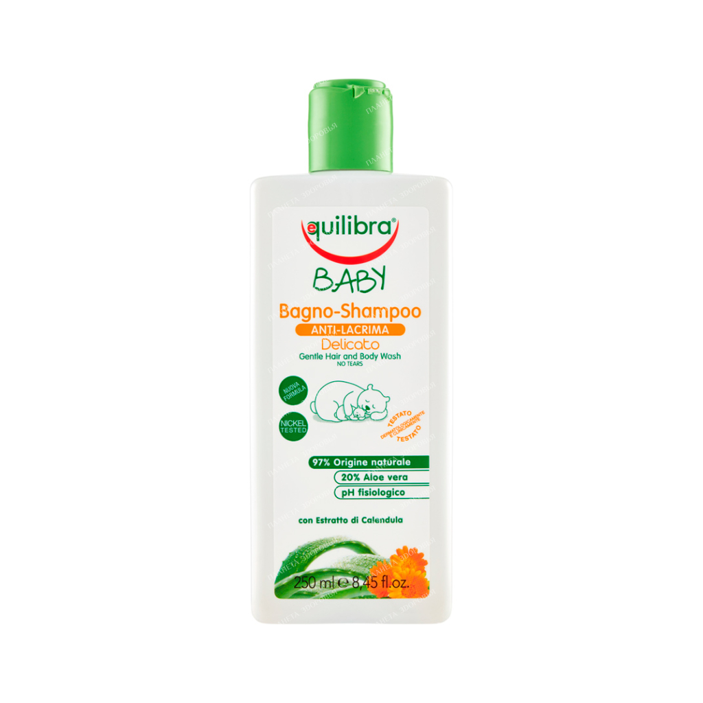 EQUILIBRA Baby Shampoo-gel for gentle hair and body care (no tears), 250 ml (new design)