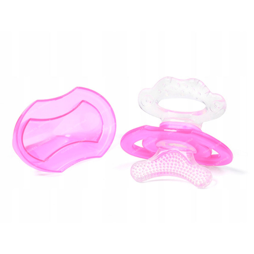 Happy Baby Silicone teether with cap, art. 20000 ruby