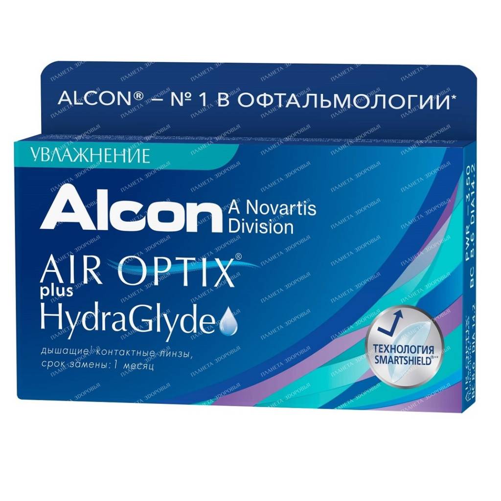 Soft contact lenses AIR OPTIX plus HydraGlyde -1,0