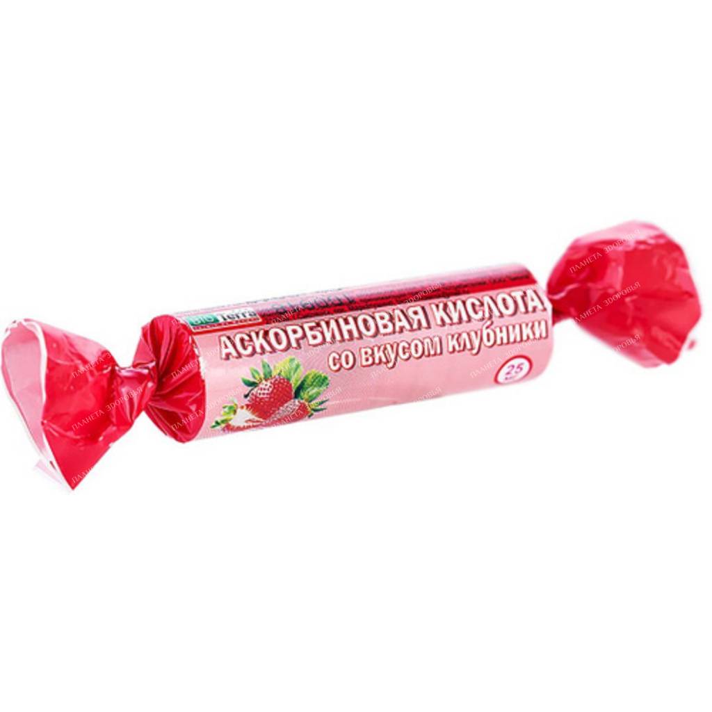 Ascorbic acid with strawberry flavor tablets №10