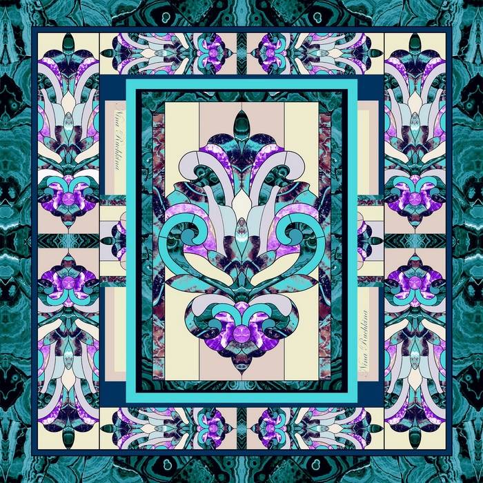 Scarf Russian in Fashion - Stone Flower #2