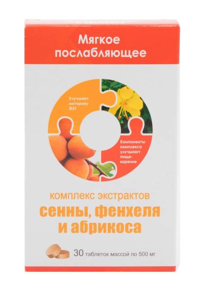 Soft Laxative Complex Senna, Fennel, Apricot Tablets 30 pcs