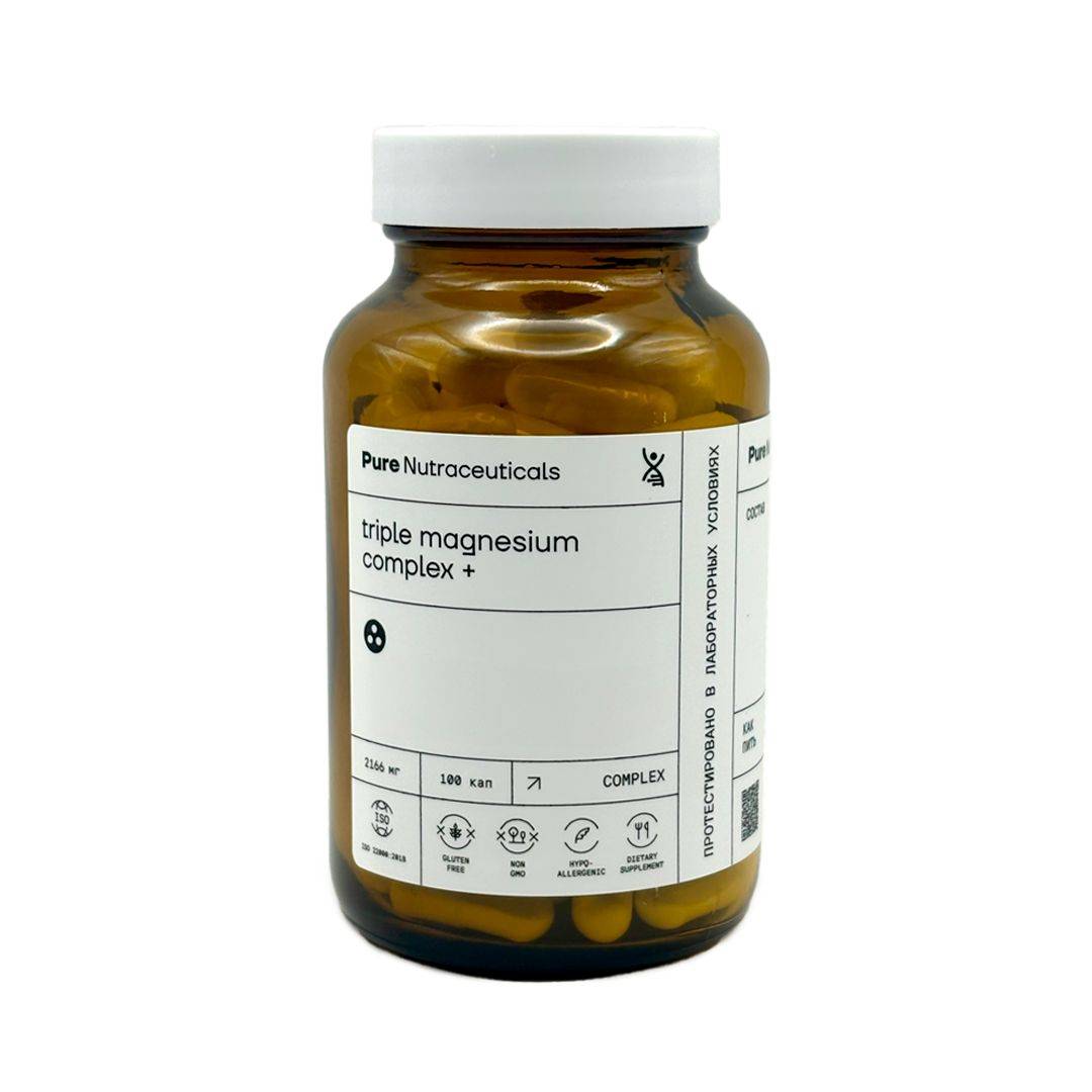 Pure Nutraceuticals Magnesium Complex + B6 Capsules 100 Pack 100 Count