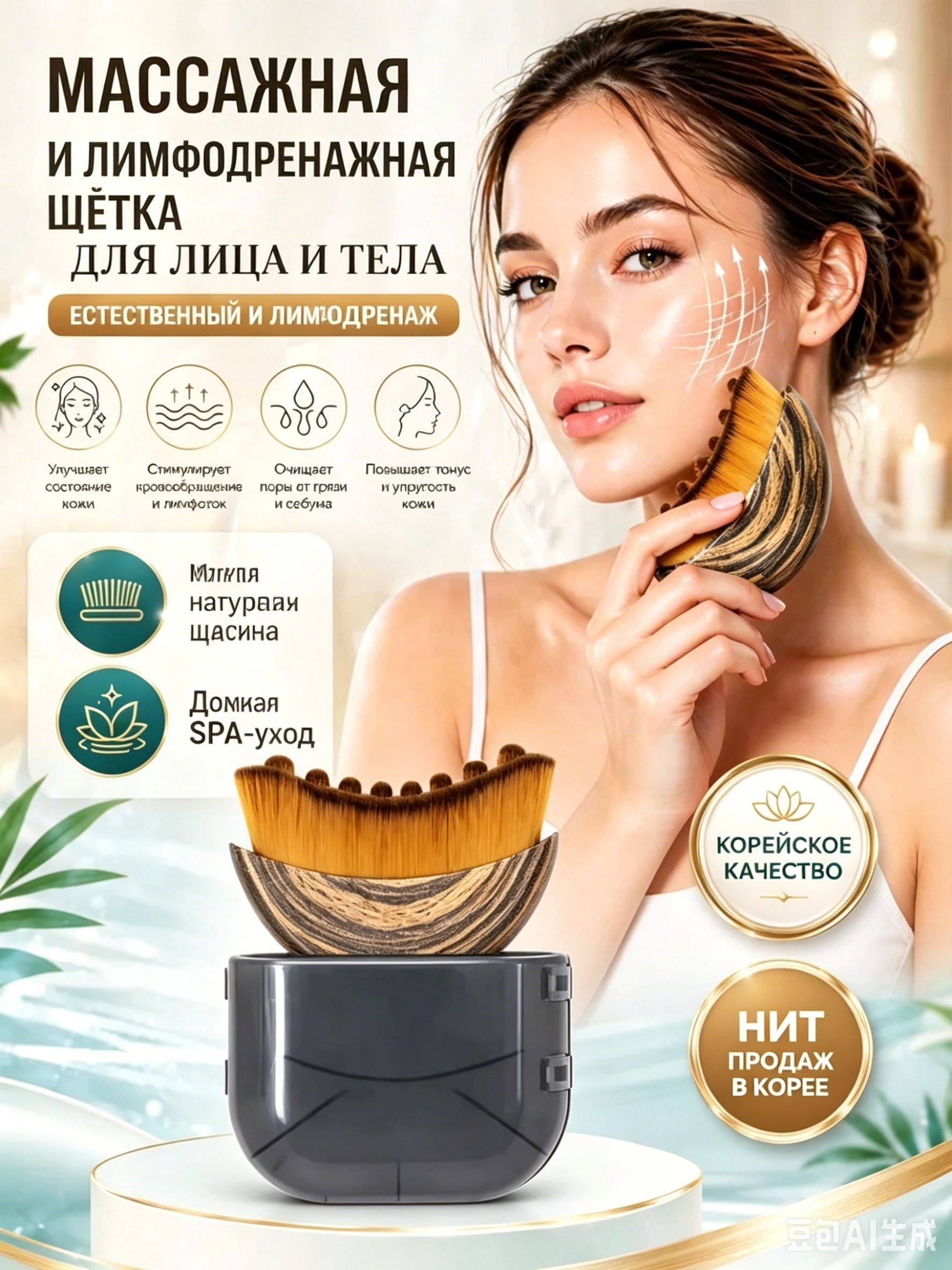Topalien Lymphatic Drainage Dry Massage Brush 1 Pack