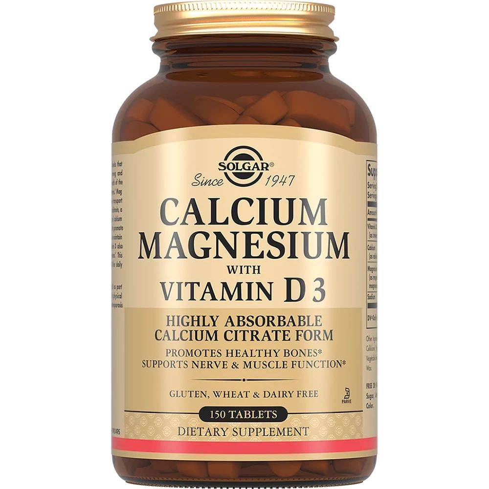 Solgar Calcium Magnesium with Vitamin D3, 150 tablets