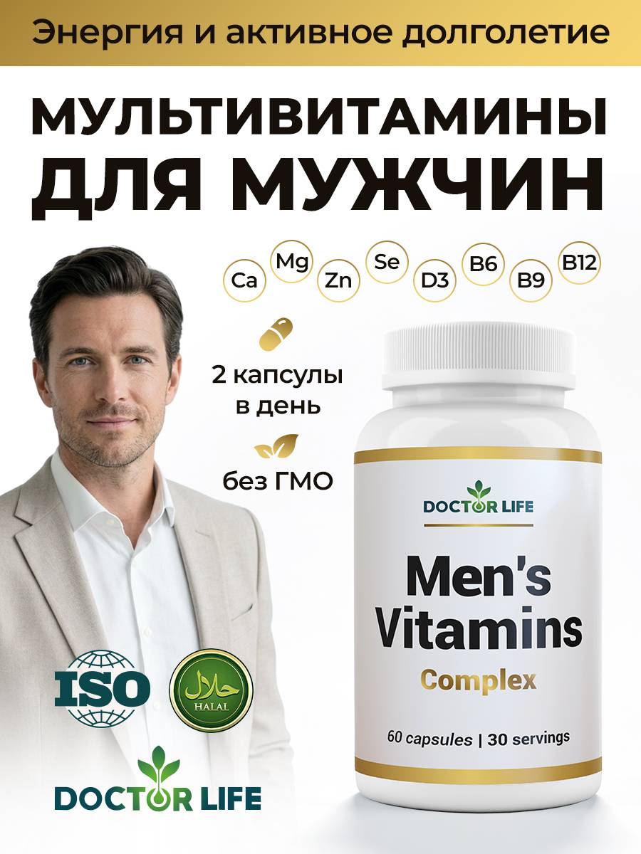 Doctor Life Multivitamins for Men, 60 Capsules 60 Count