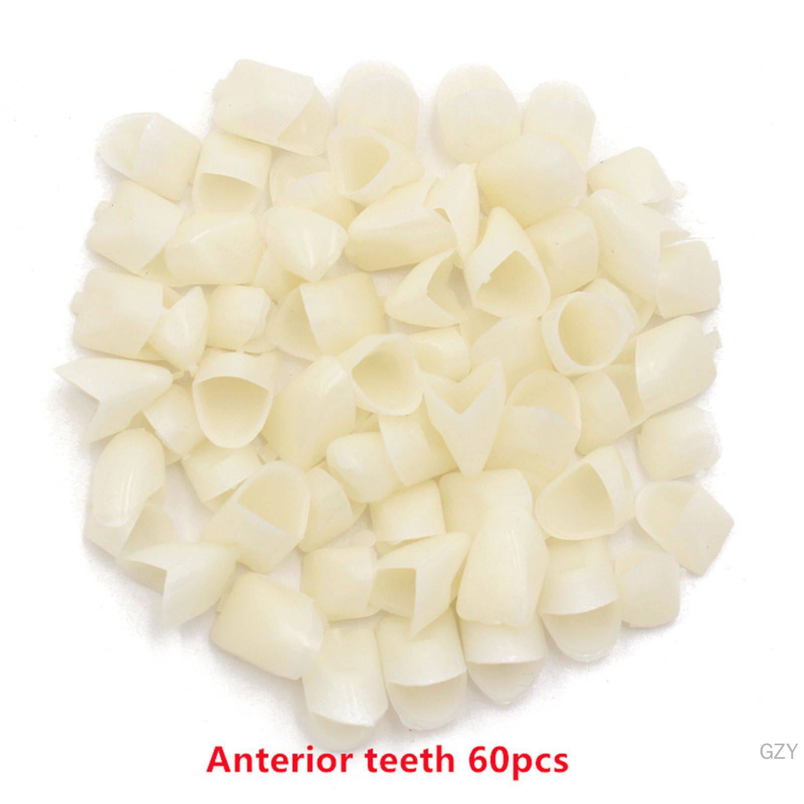 Universal Polymer Temporary Dental Crowns for Front and Back Teeth 60 Count