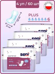 Seni Control Plus Urinary Pads, 6 Drops, 60 Pads 60 Count #1
