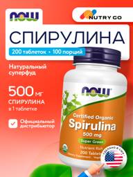 NOW Certified Organic Spirulina 500 mg 200 Tablets #1