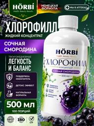 HORBI Liquid Chlorophyll Black Currant 500 ml 3 Pack #1