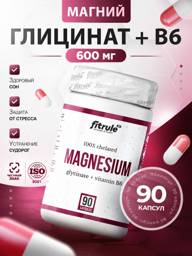 FitRule Magnesium Glycinate 600 mg + B6 Capsules, 90 Pack #1
