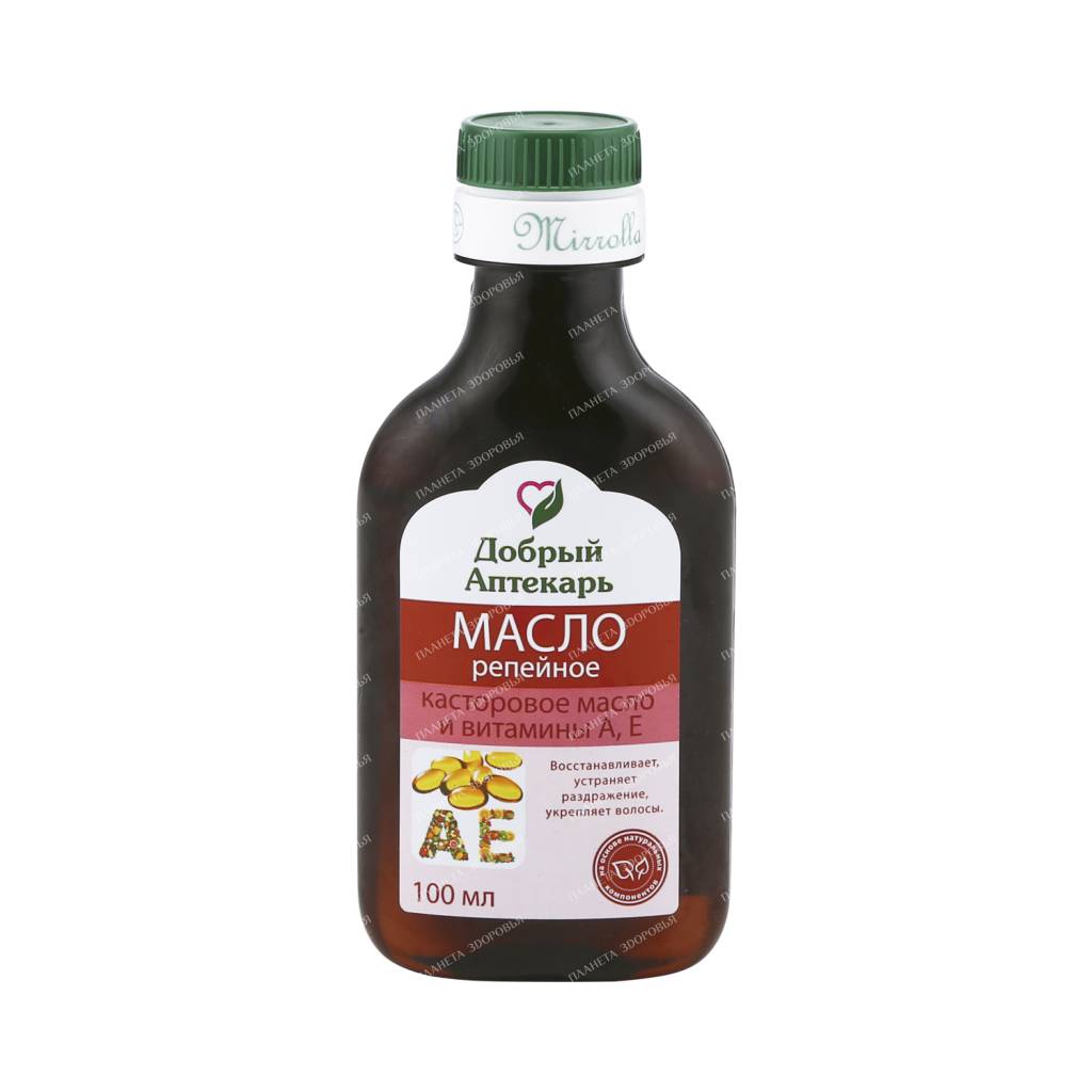 Dobry pharmacist Burdock oil with castor oil and vitamins A, E, 100 ml