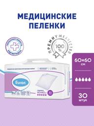 Euron Disposable Absorbent Underpads 60x60 cm, 30 Pack #1