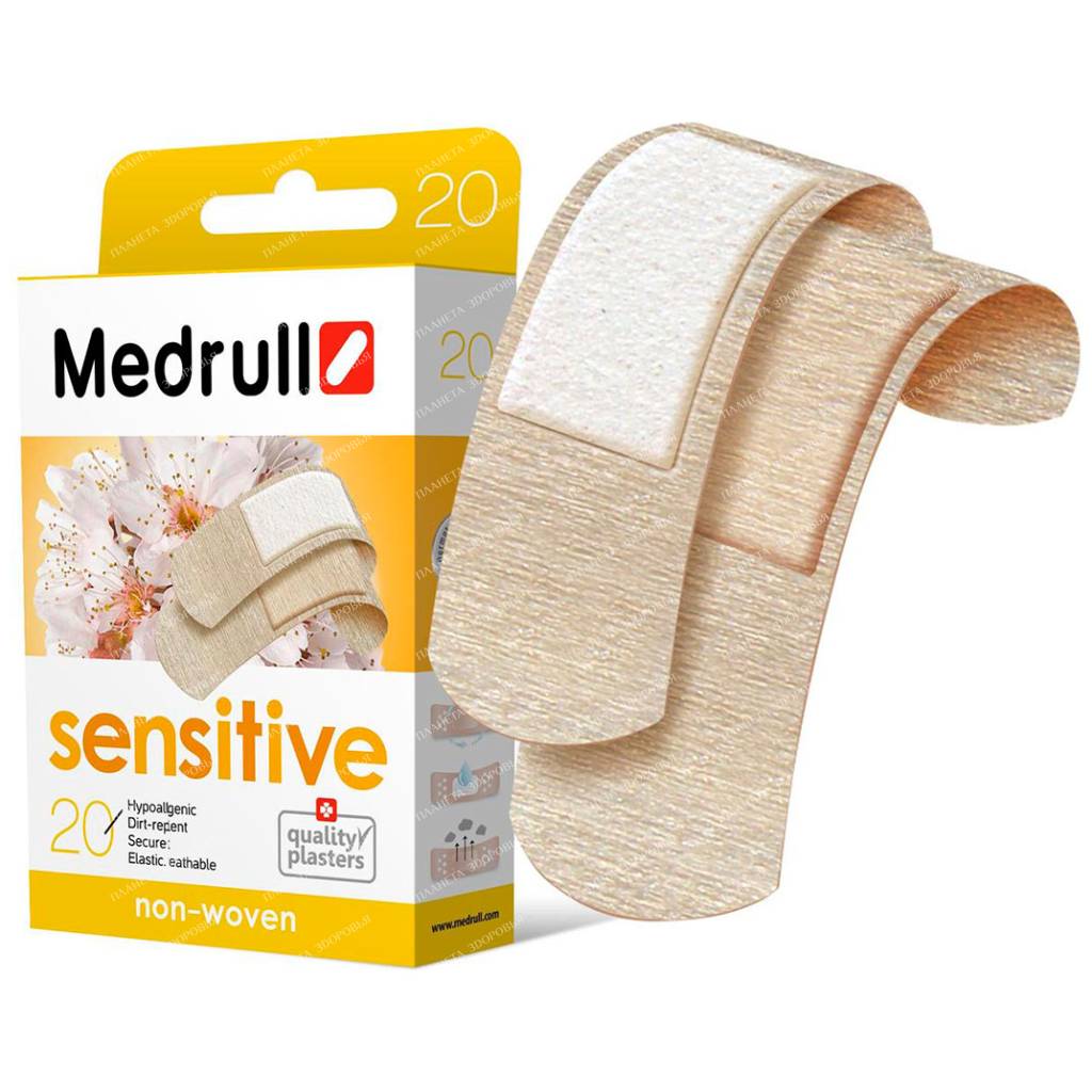 Plasters Medrull "Sensitive" №20 (19x72mm-14pcs, 25x72mm-6pcs)