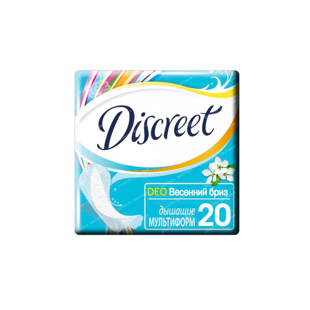 Discreet Deo Spring Breeze Multiform Women's Daily Sanitary Pads, 20 pcs