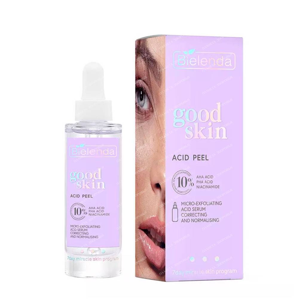 BIELENDA GOOD SKIN ACID PEEL Corrective and normalizing acidic micro-exfoliating serum with AHA + PHA acids and niacinamide, 30g