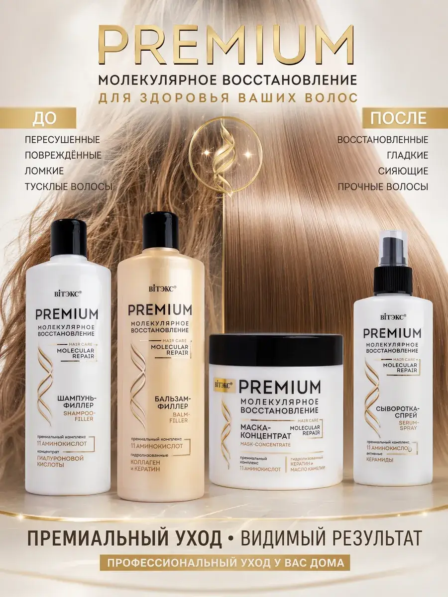 Premium Hair Care Set: Shampoo, Conditioner, Mask, Serum