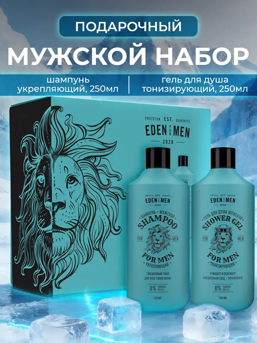 EDEN FOR MEN Gift Set: Shampoo and Shower Gel, 250 ml Each