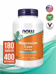 NOW Magnesium Caps 180 Capsules 400 mg, 180 Count #1