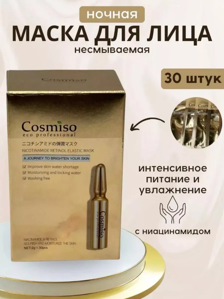 ALIYA-BEAUTY Nourishing Night Face Mask Set with Niacinamide and Retinol, 30 Count