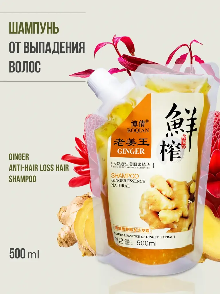 Meili Cosmetics Ginger Anti-Hair Loss Hair Shampoo, 500 ml #1