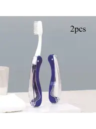 NNNB Folding Toothbrush, Dark Blue, 2pcs #1