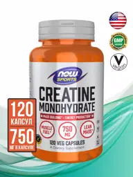 NOW Creatine Monohydrate Capsules, 120 Count #1