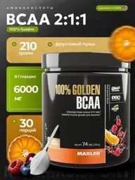MAXLER 100% Golden BCAA Fruit Punch Powder, 210 g #1